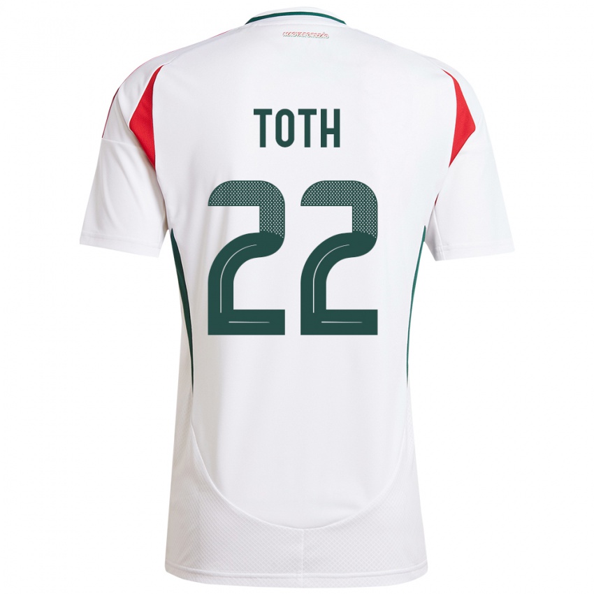 Kinder Ungarn Balázs Tóth #22 Weiß Auswärtstrikot Trikot 24-26 T-Shirt