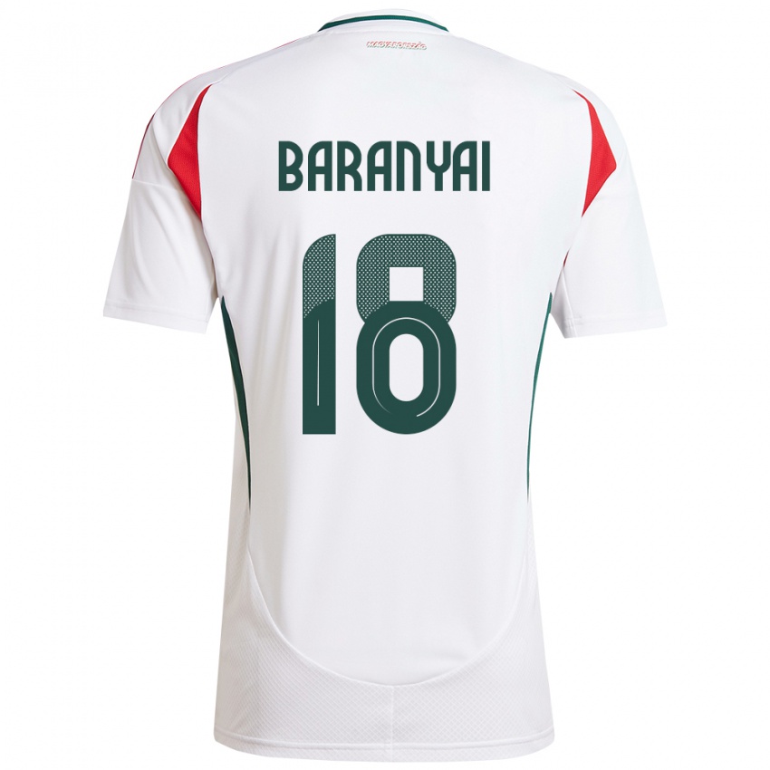 Kinder Ungarn Nimród Baranyai #18 Weiß Auswärtstrikot Trikot 24-26 T-Shirt