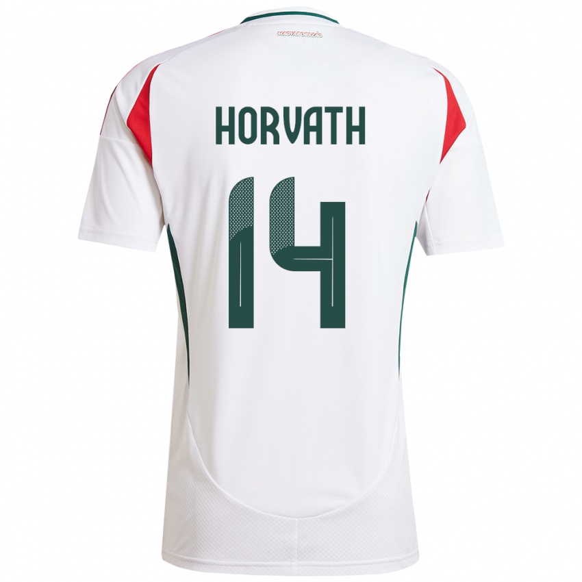 Kinder Ungarn Artúr Horváth #14 Weiß Auswärtstrikot Trikot 24-26 T-Shirt