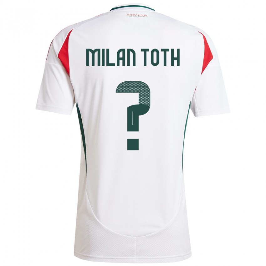 Kinder Ungarn Milán Tóth #0 Weiß Auswärtstrikot Trikot 24-26 T-Shirt