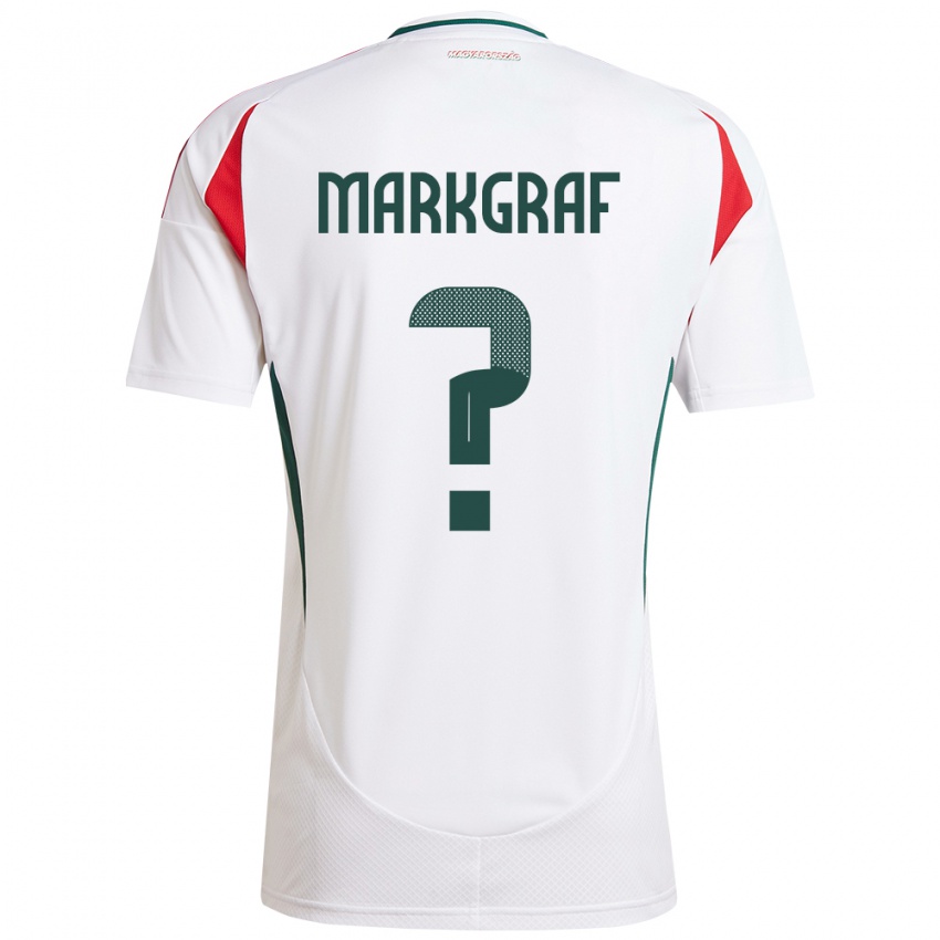 Kinder Ungarn Ákos Markgráf #0 Weiß Auswärtstrikot Trikot 24-26 T-Shirt