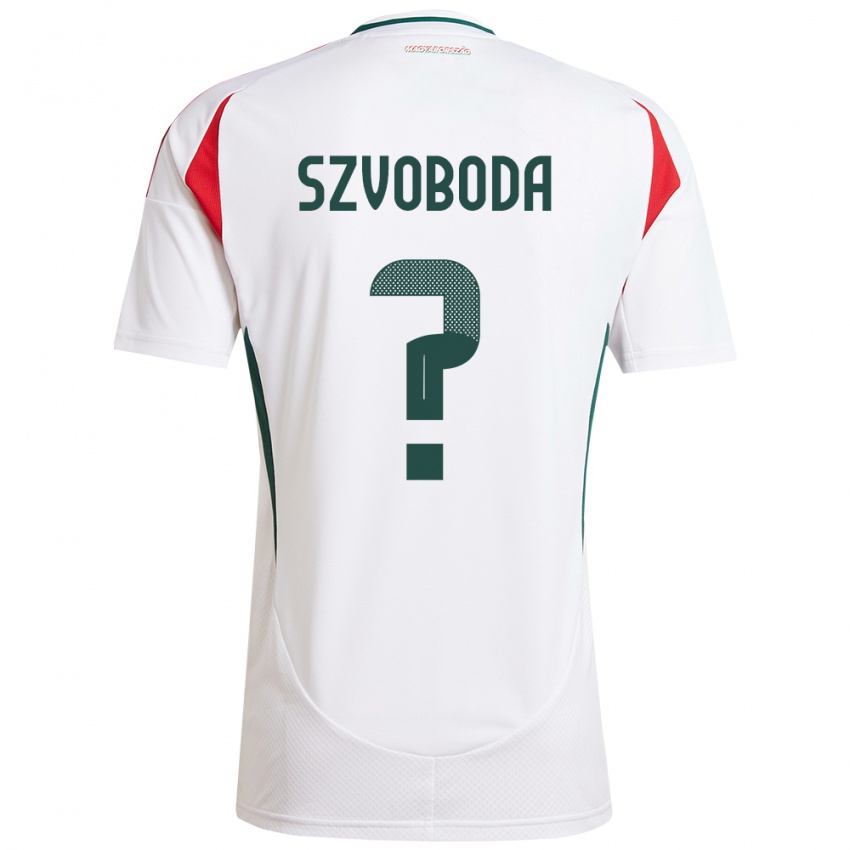 Kinder Ungarn Dániel Szvoboda #0 Weiß Auswärtstrikot Trikot 24-26 T-Shirt