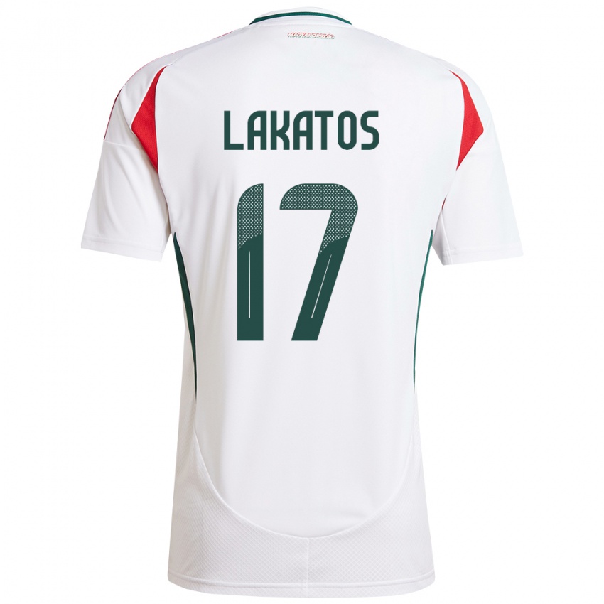 Kinder Ungarn Noel Lakatos #17 Weiß Auswärtstrikot Trikot 24-26 T-Shirt
