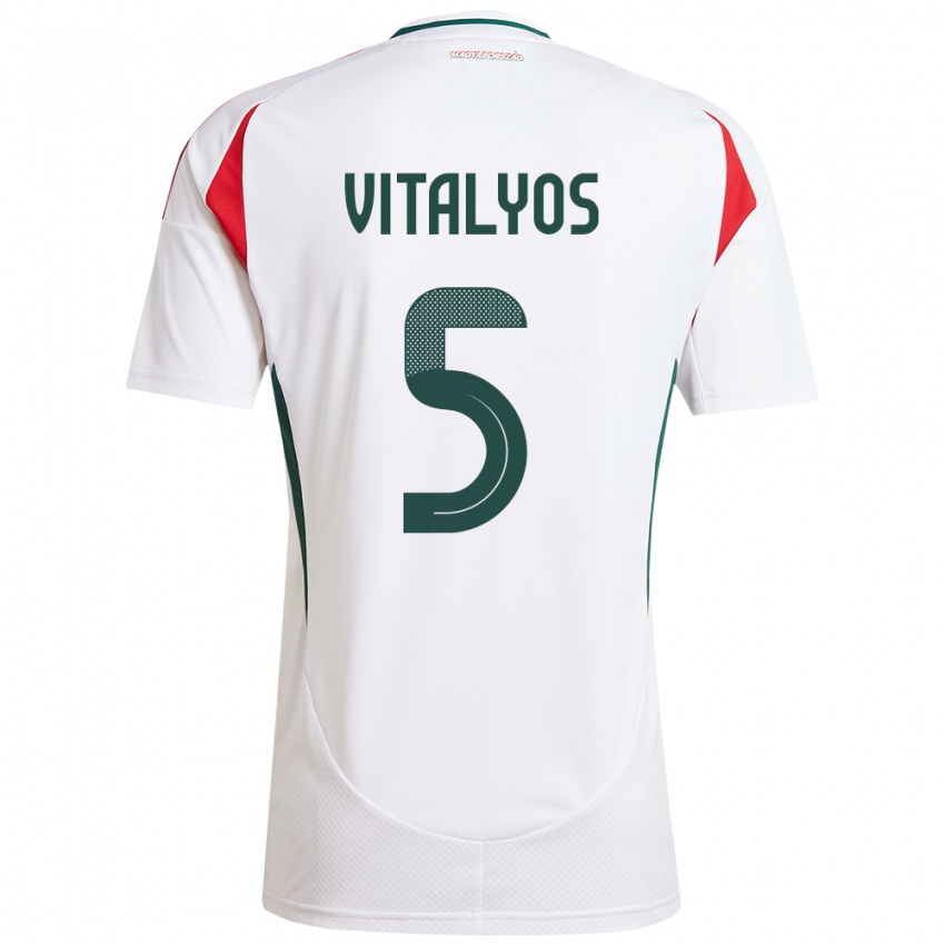 Kinder Ungarn Viktor Vitályos #5 Weiß Auswärtstrikot Trikot 24-26 T-Shirt