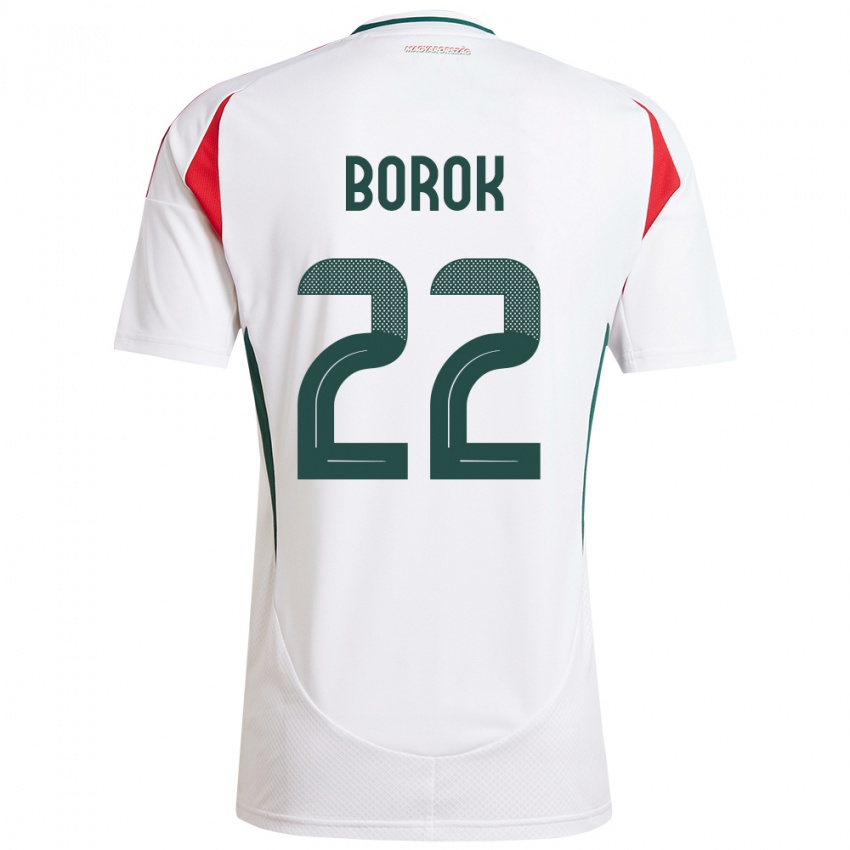 Kinder Ungarn Dorina Borók #22 Weiß Auswärtstrikot Trikot 24-26 T-Shirt