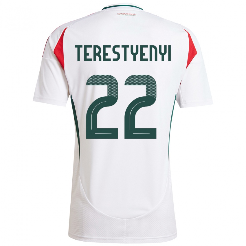 Kinder Ungarn Anna Terestyényi #22 Weiß Auswärtstrikot Trikot 24-26 T-Shirt