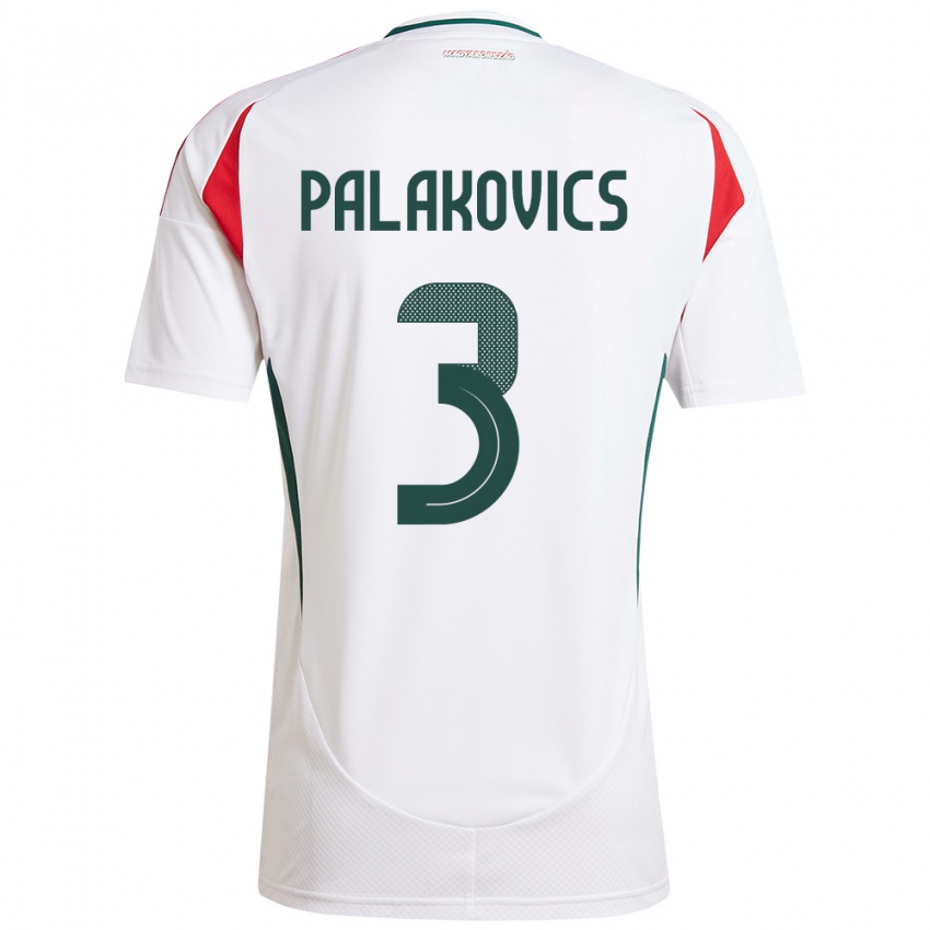 Kinder Ungarn Laura Palakovics #3 Weiß Auswärtstrikot Trikot 24-26 T-Shirt