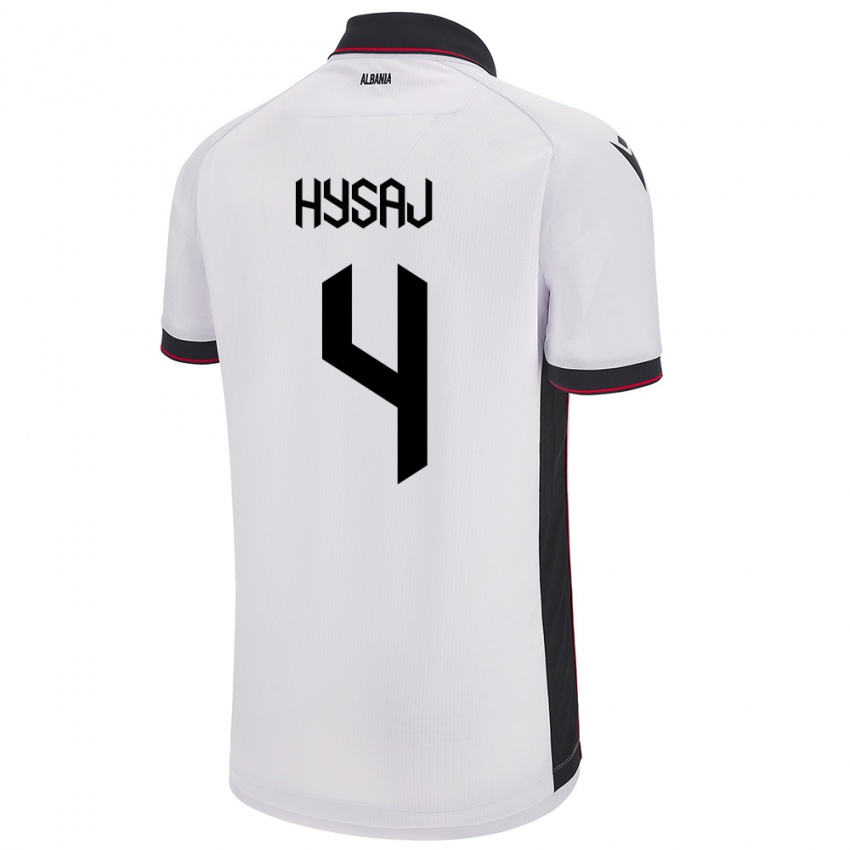 Kinder Albanien Elseid Hysaj #4 Weiß Auswärtstrikot Trikot 24-26 T-Shirt