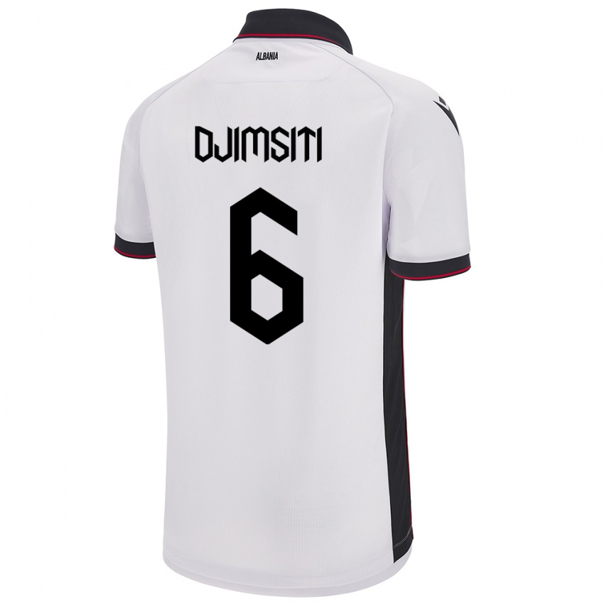 Kinder Albanien Berat Djimsiti #6 Weiß Auswärtstrikot Trikot 24-26 T-Shirt