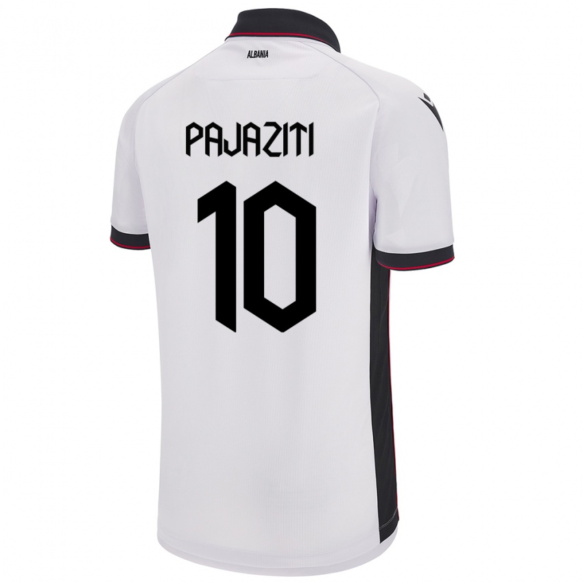 Kinder Albanien Adrion Pajaziti #10 Weiß Auswärtstrikot Trikot 24-26 T-Shirt