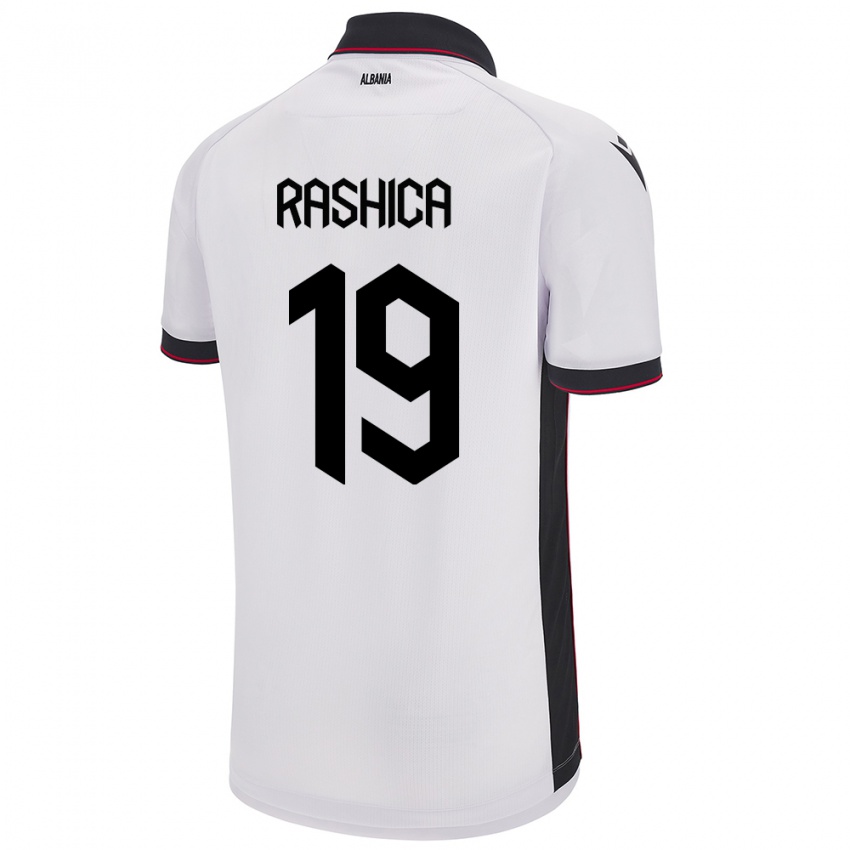 Kinder Albanien Ermir Rashica #19 Weiß Auswärtstrikot Trikot 24-26 T-Shirt