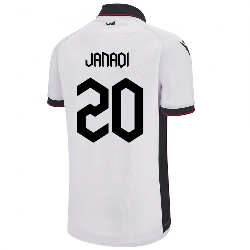 Kinder Albanien Dejvid Janaqi #20 Weiß Auswärtstrikot Trikot 24-26 T-Shirt