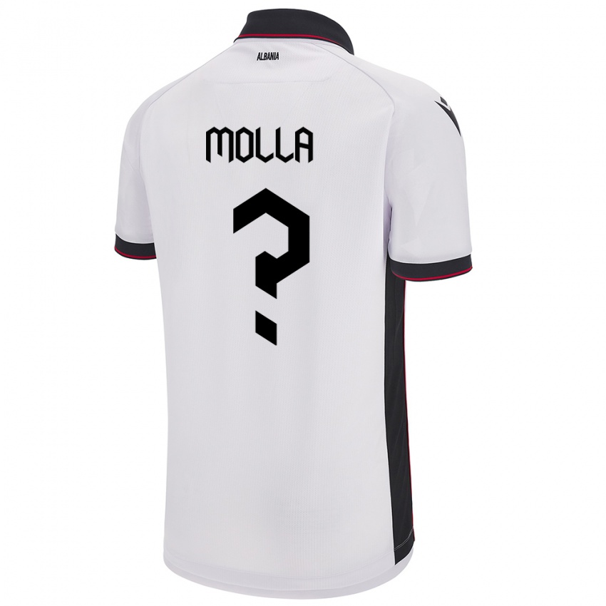 Kinder Albanien Marco Molla #0 Weiß Auswärtstrikot Trikot 24-26 T-Shirt