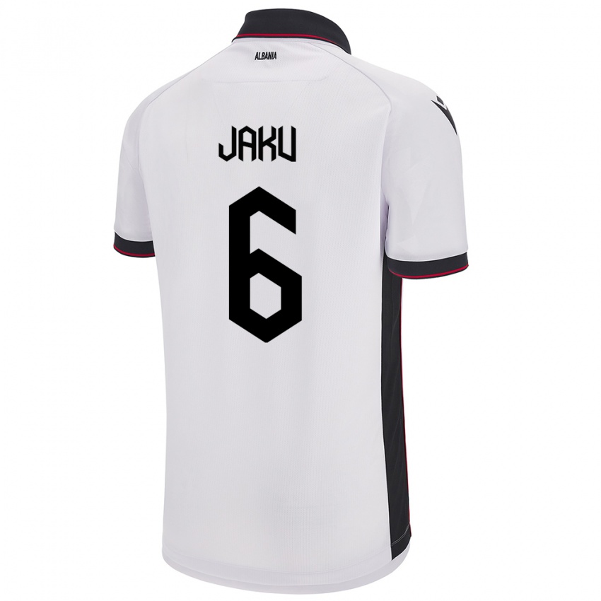 Kinder Albanien Jordi Jaku #6 Weiß Auswärtstrikot Trikot 24-26 T-Shirt