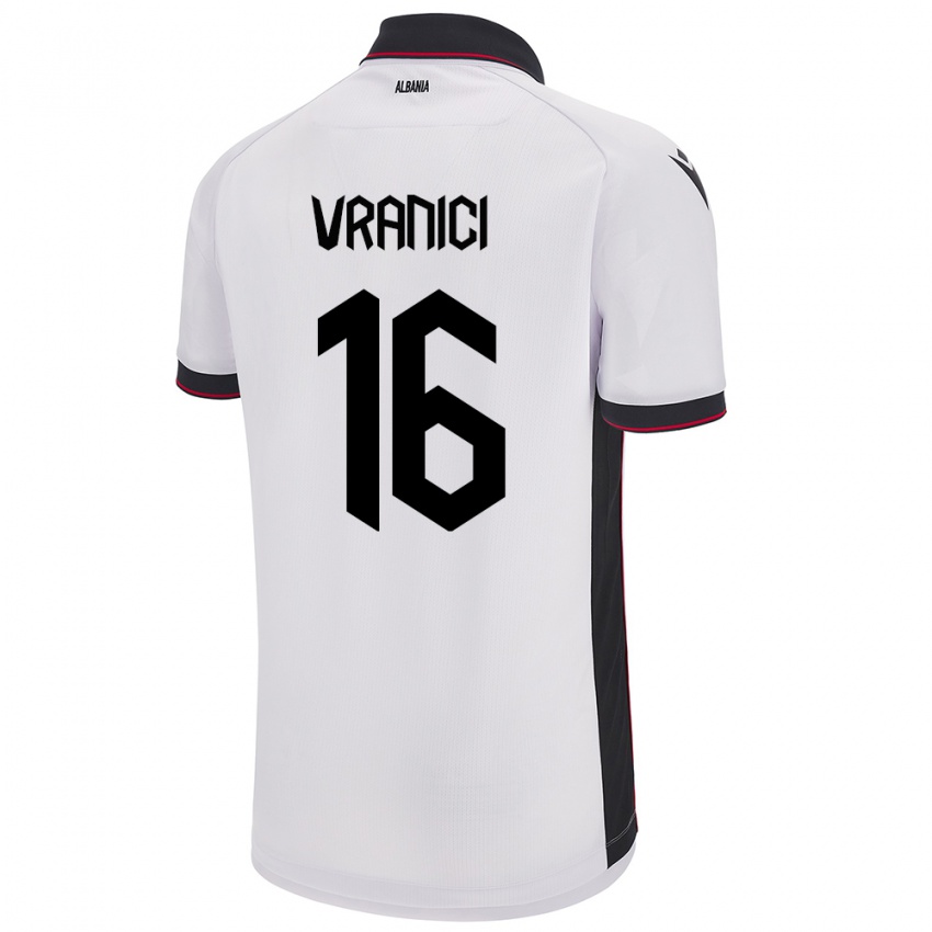 Kinder Albanien Dean Vranici #16 Weiß Auswärtstrikot Trikot 24-26 T-Shirt