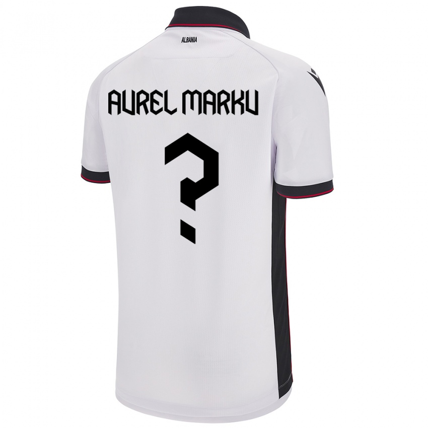 Kinder Albanien Aurel Marku #0 Weiß Auswärtstrikot Trikot 24-26 T-Shirt