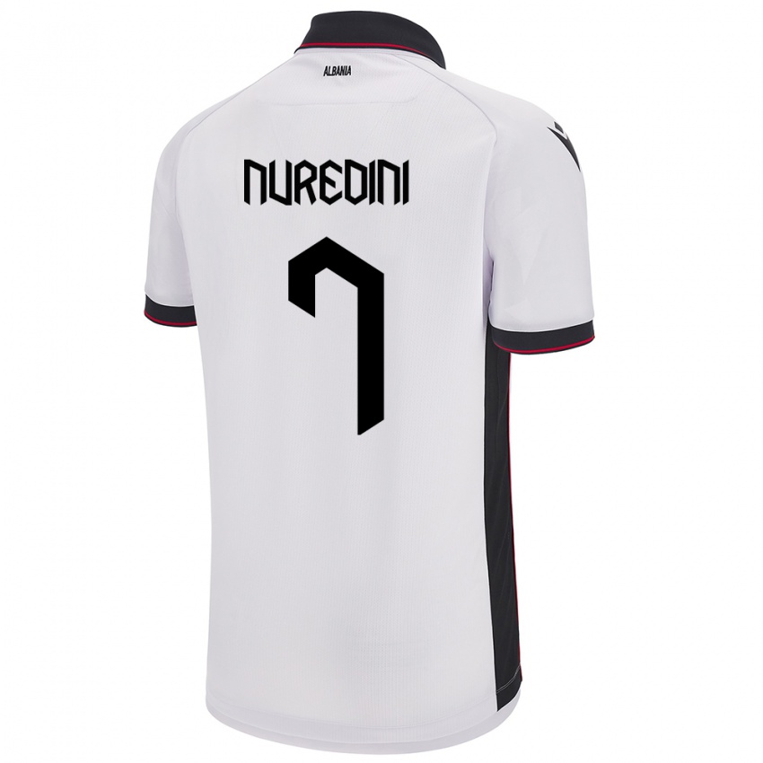 Kinder Albanien Joi Nuredini #7 Weiß Auswärtstrikot Trikot 24-26 T-Shirt