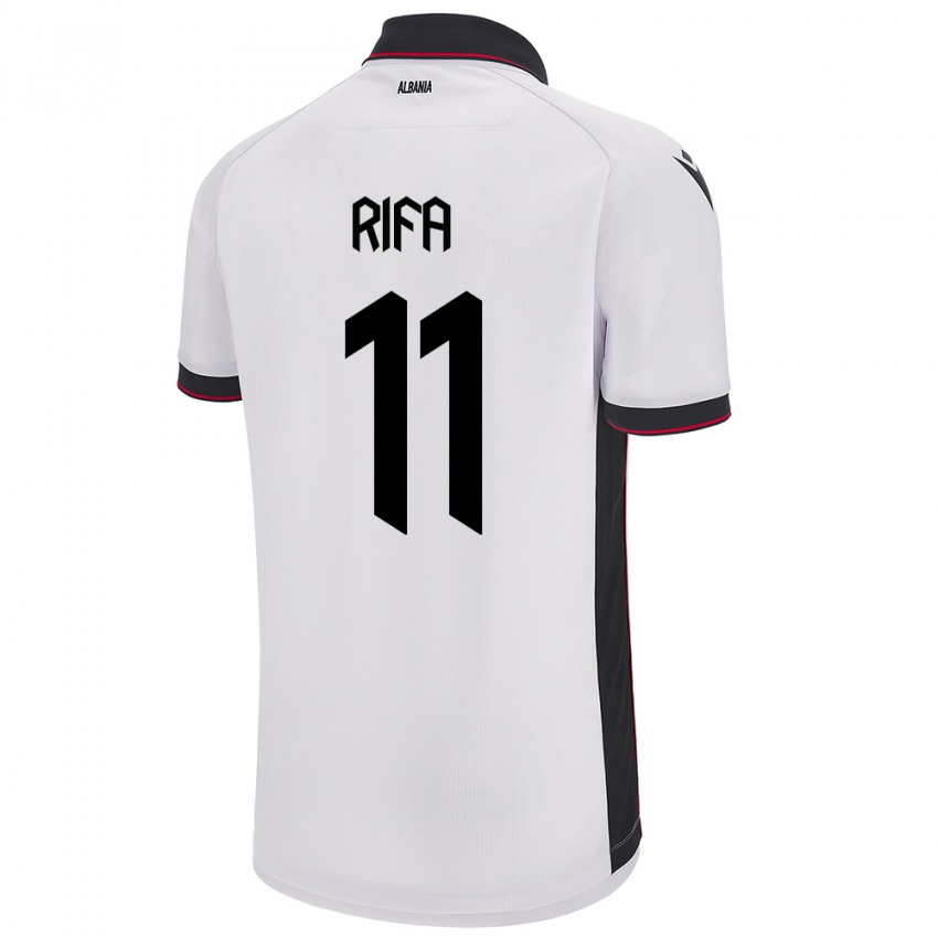 Kinder Albanien Oresti Rifa #11 Weiß Auswärtstrikot Trikot 24-26 T-Shirt