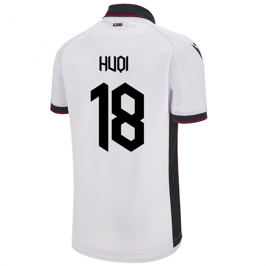 Kinder Albanien Mattia Huqi #18 Weiß Auswärtstrikot Trikot 24-26 T-Shirt