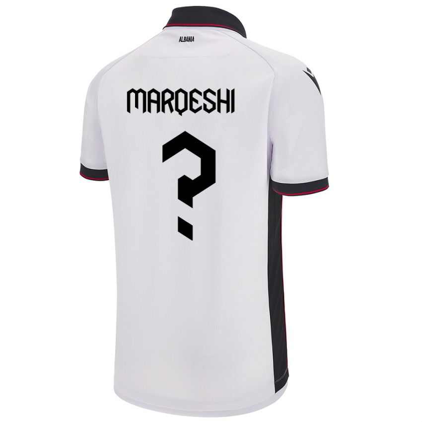 Kinder Albanien Ernesto Marqeshi #0 Weiß Auswärtstrikot Trikot 24-26 T-Shirt