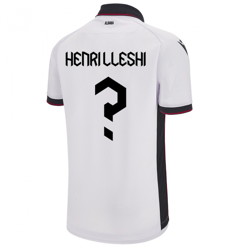 Kinder Albanien Henri Lleshi #0 Weiß Auswärtstrikot Trikot 24-26 T-Shirt