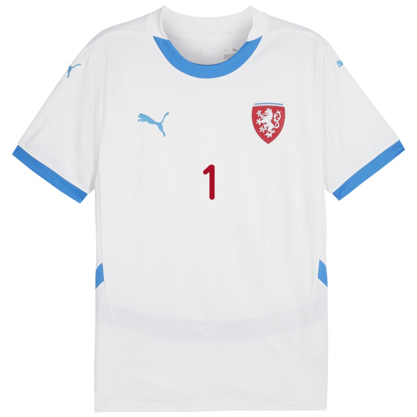 Kinder Tschechien Matyas Vagner #1 Weiß Auswärtstrikot Trikot 24-26 T-Shirt