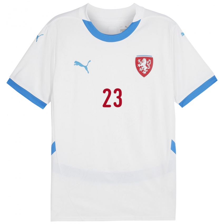 Kinder Tschechien Vitezslav Jaros #23 Weiß Auswärtstrikot Trikot 24-26 T-Shirt