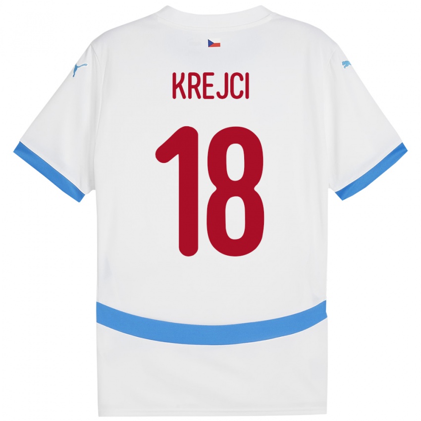 Kinder Tschechien Ladislav Krejci #18 Weiß Auswärtstrikot Trikot 24-26 T-Shirt