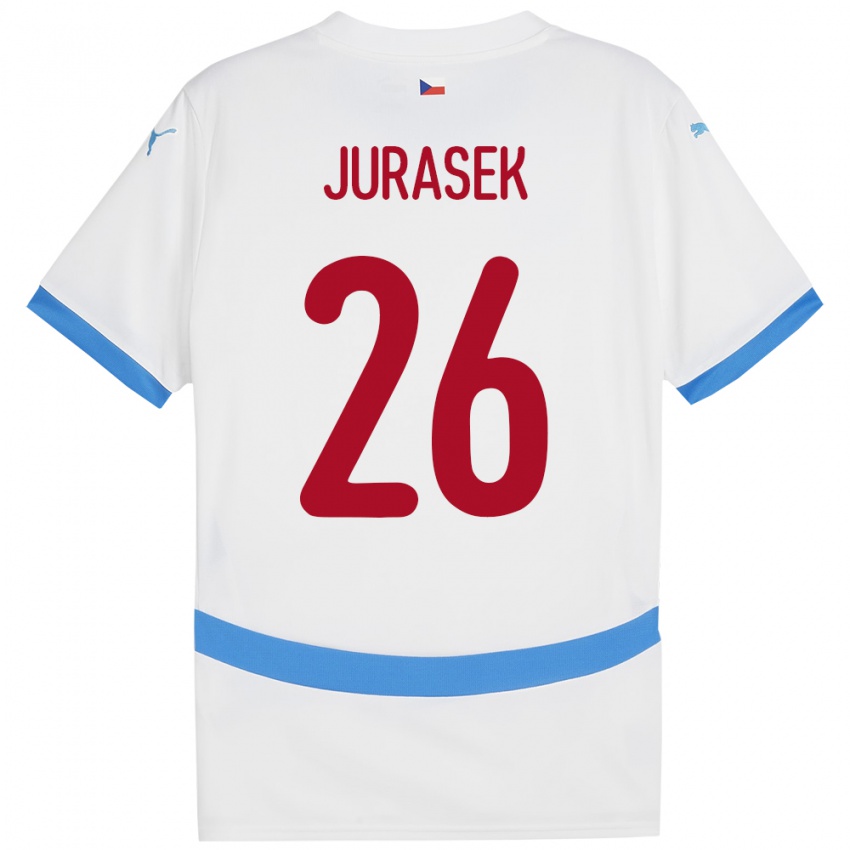 Kinder Tschechien Matej Jurasek #26 Weiß Auswärtstrikot Trikot 24-26 T-Shirt