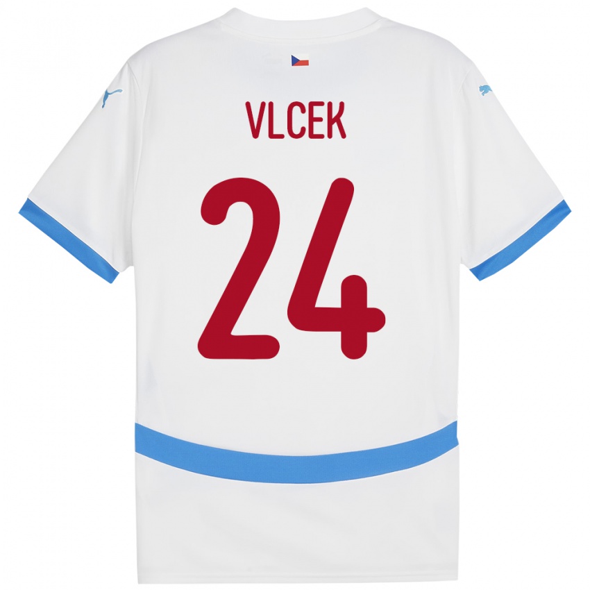 Kinder Tschechien Tomas Vlcek #24 Weiß Auswärtstrikot Trikot 24-26 T-Shirt