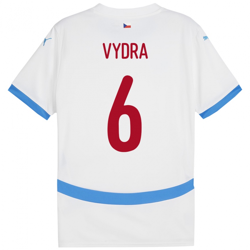 Kinder Tschechien Patrik Vydra #6 Weiß Auswärtstrikot Trikot 24-26 T-Shirt