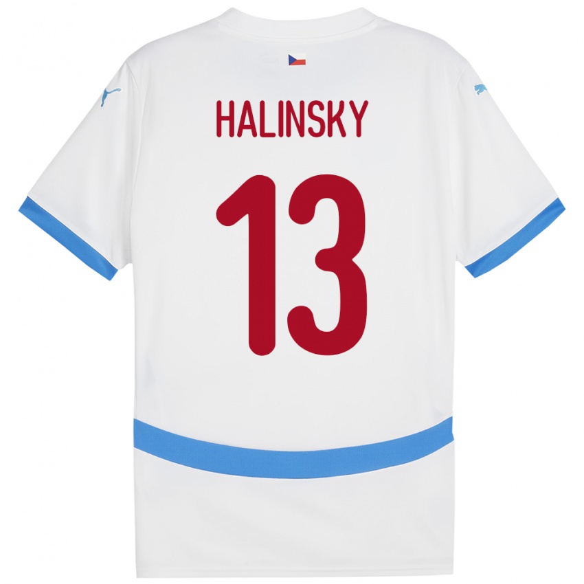 Kinder Tschechien Denis Halinsky #13 Weiß Auswärtstrikot Trikot 24-26 T-Shirt