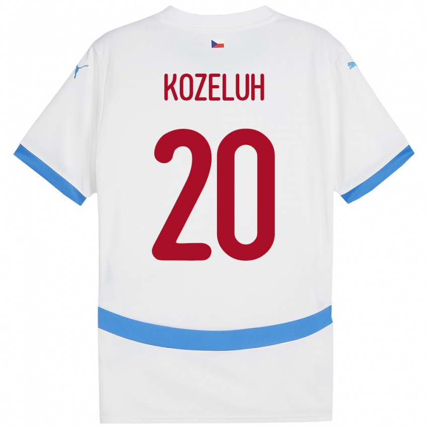 Kinder Tschechien Josef Kozeluh #20 Weiß Auswärtstrikot Trikot 24-26 T-Shirt