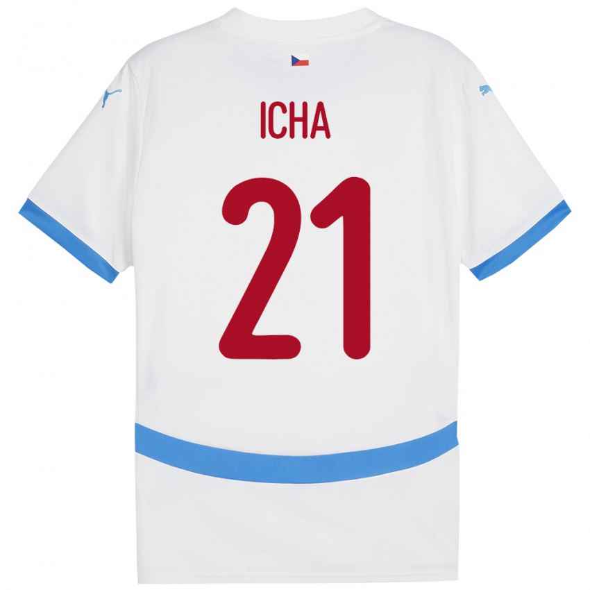 Kinder Tschechien Marek Icha #21 Weiß Auswärtstrikot Trikot 24-26 T-Shirt