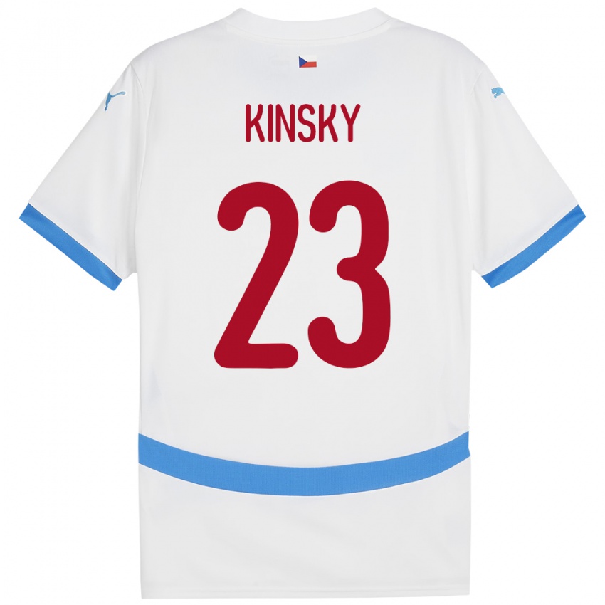 Kinder Tschechien Antonin Kinsky #23 Weiß Auswärtstrikot Trikot 24-26 T-Shirt