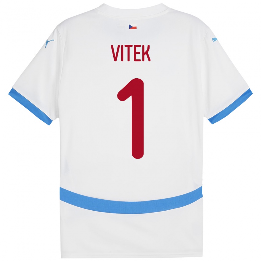 Kinder Tschechien Radek Vitek #1 Weiß Auswärtstrikot Trikot 24-26 T-Shirt