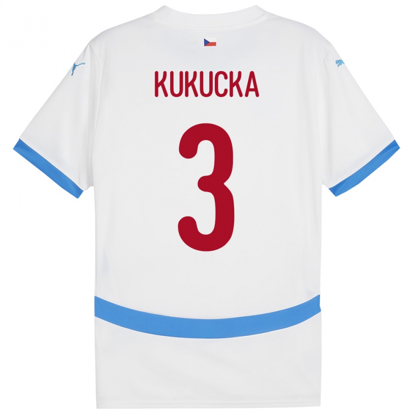 Kinder Tschechien Ondrej Kukucka #3 Weiß Auswärtstrikot Trikot 24-26 T-Shirt