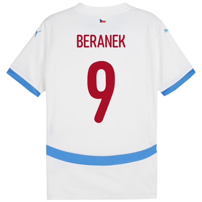 Kinder Tschechien Marek Beranek #9 Weiß Auswärtstrikot Trikot 24-26 T-Shirt