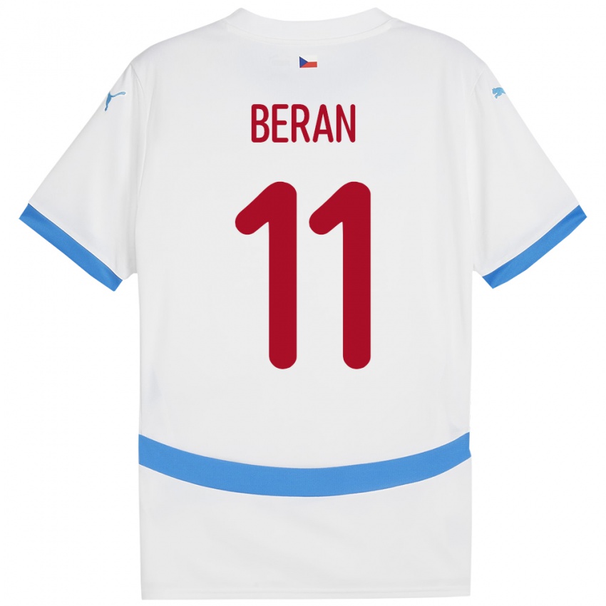 Kinder Tschechien Stepan Beran #11 Weiß Auswärtstrikot Trikot 24-26 T-Shirt