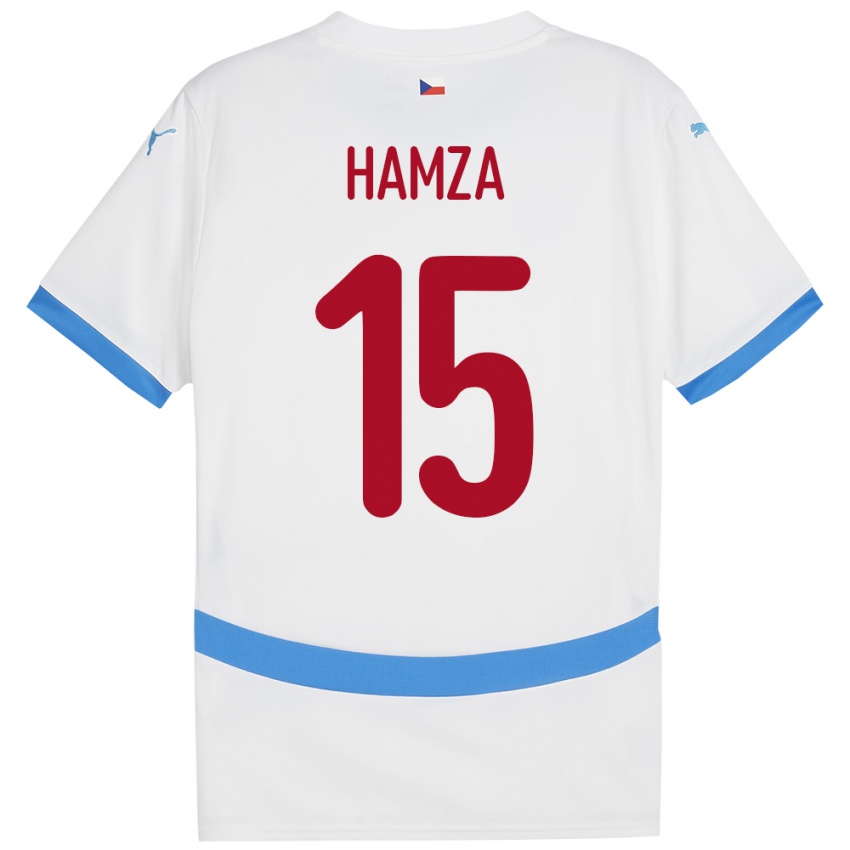 Kinder Tschechien Jiri Hamza #15 Weiß Auswärtstrikot Trikot 24-26 T-Shirt