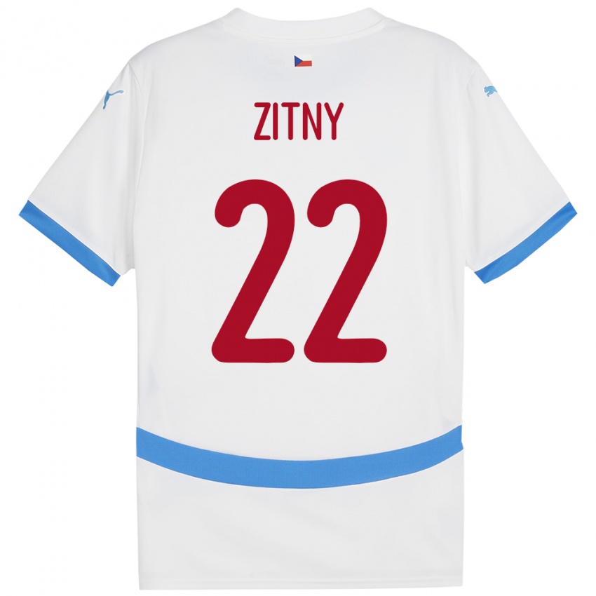 Kinder Tschechien Matej Zitny #22 Weiß Auswärtstrikot Trikot 24-26 T-Shirt