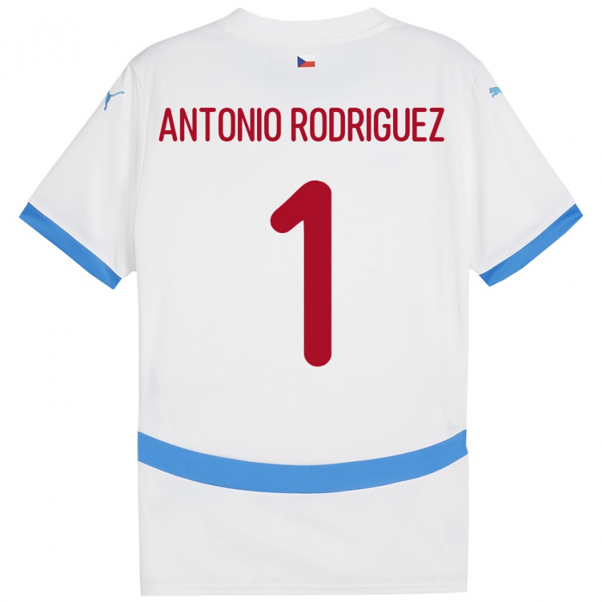 Kinder Tschechien Pedro Antonio Rodriguez #1 Weiß Auswärtstrikot Trikot 24-26 T-Shirt