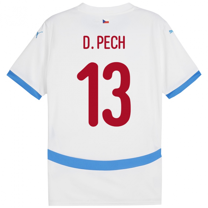 Kinder Tschechien Dominik Pech #13 Weiß Auswärtstrikot Trikot 24-26 T-Shirt