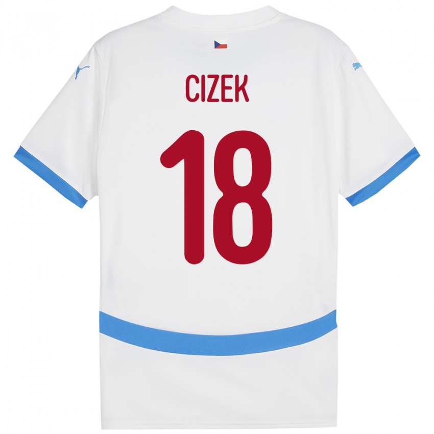 Kinder Tschechien Krystof Cizek #18 Weiß Auswärtstrikot Trikot 24-26 T-Shirt