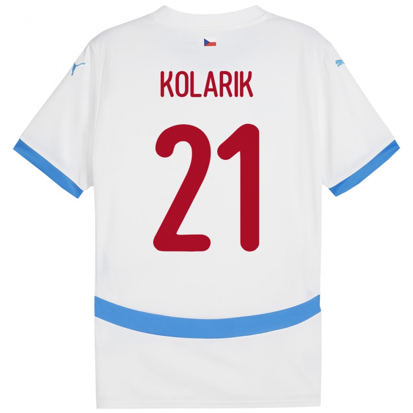 Kinder Tschechien Josef Kolarik #21 Weiß Auswärtstrikot Trikot 24-26 T-Shirt