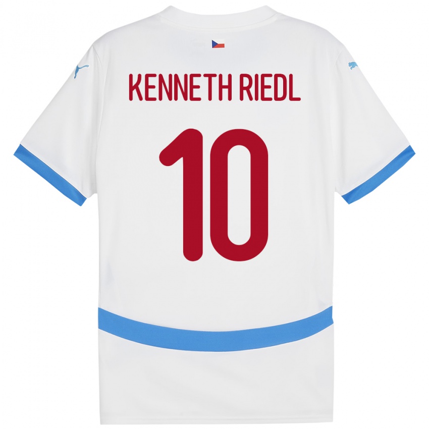 Kinder Tschechien Victor Kenneth Riedl #10 Weiß Auswärtstrikot Trikot 24-26 T-Shirt