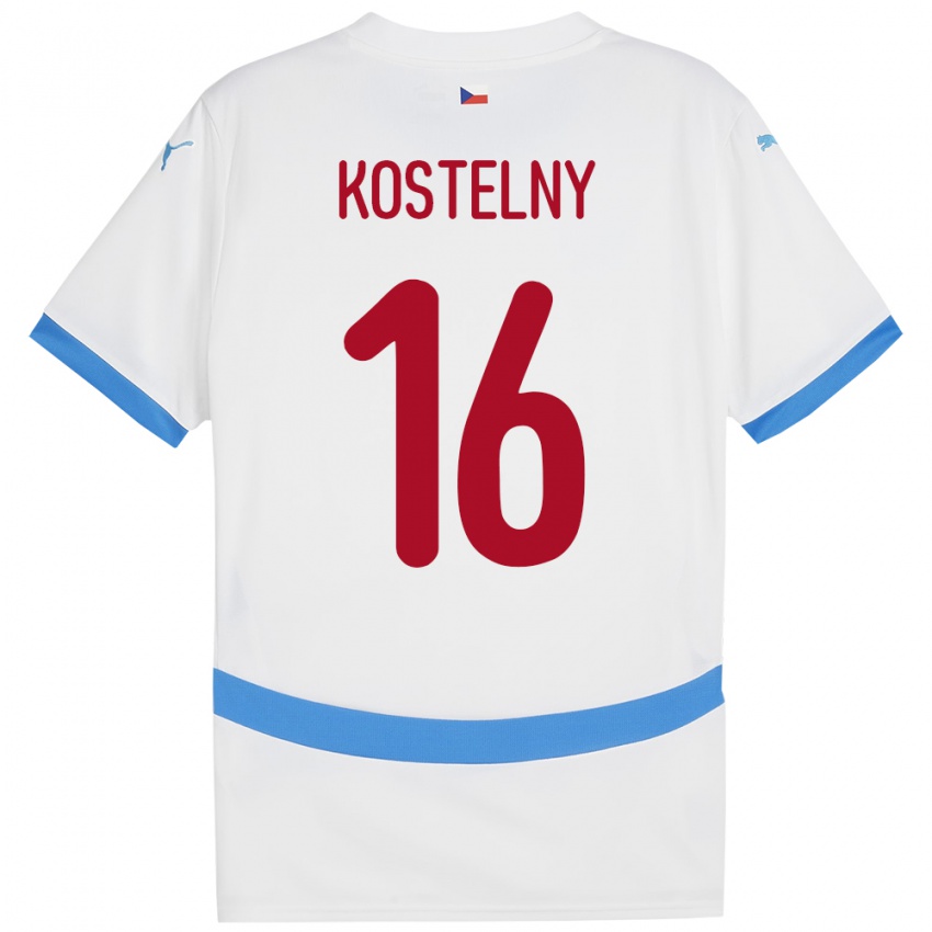 Kinder Tschechien Krystof Kostelny #16 Weiß Auswärtstrikot Trikot 24-26 T-Shirt