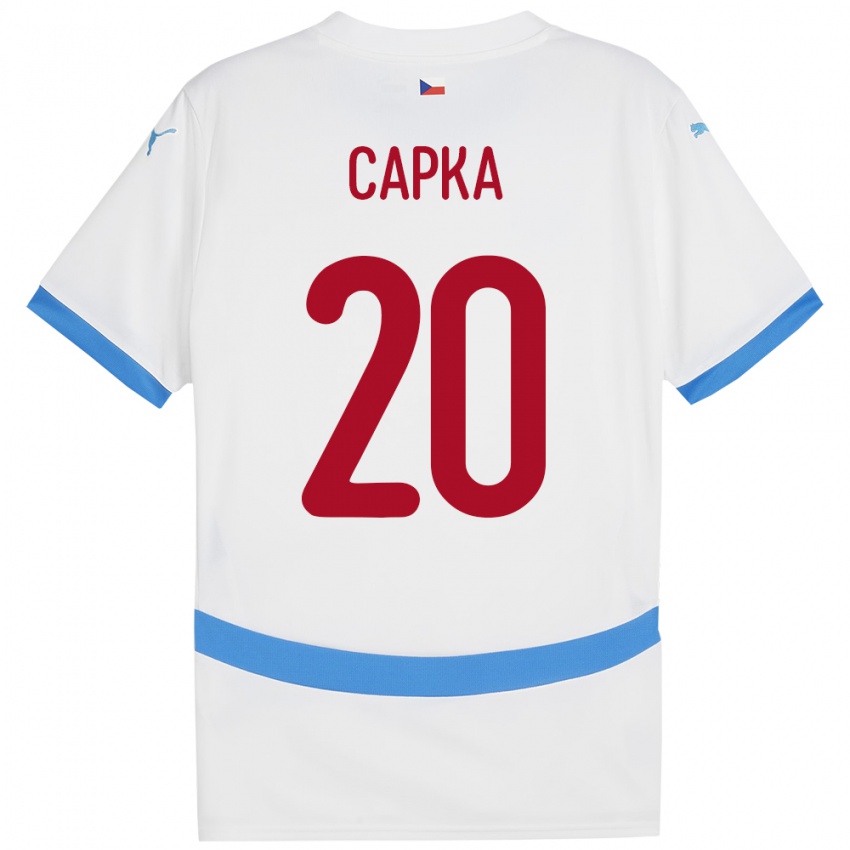 Kinder Tschechien Filip Capka #20 Weiß Auswärtstrikot Trikot 24-26 T-Shirt