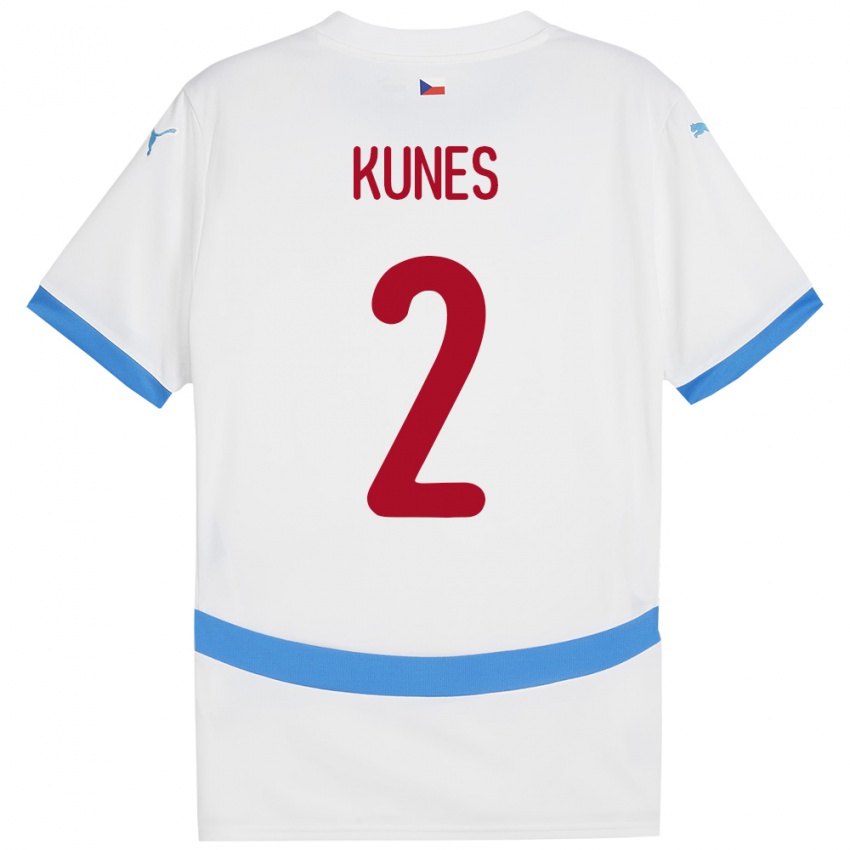 Kinder Tschechien Jan Kunes #2 Weiß Auswärtstrikot Trikot 24-26 T-Shirt