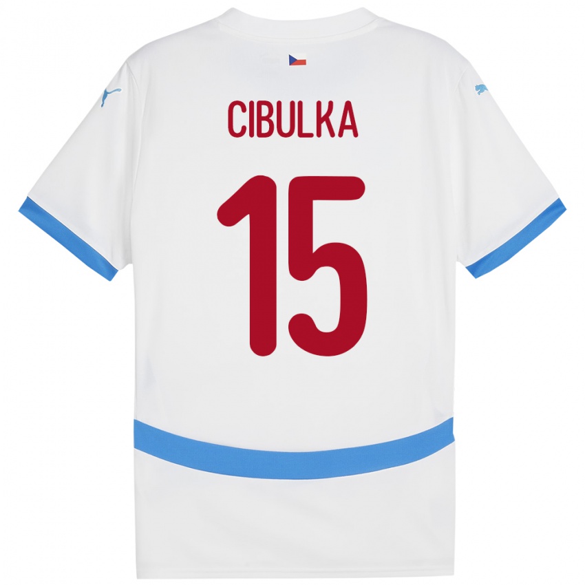 Kinder Tschechien Oskar Cibulka #15 Weiß Auswärtstrikot Trikot 24-26 T-Shirt